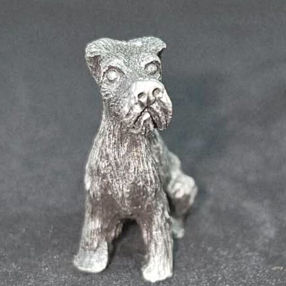 Vintage Rawcliffe Pewter Airedale Figurine